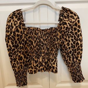 NWT Zara Leopard Stretchy Top